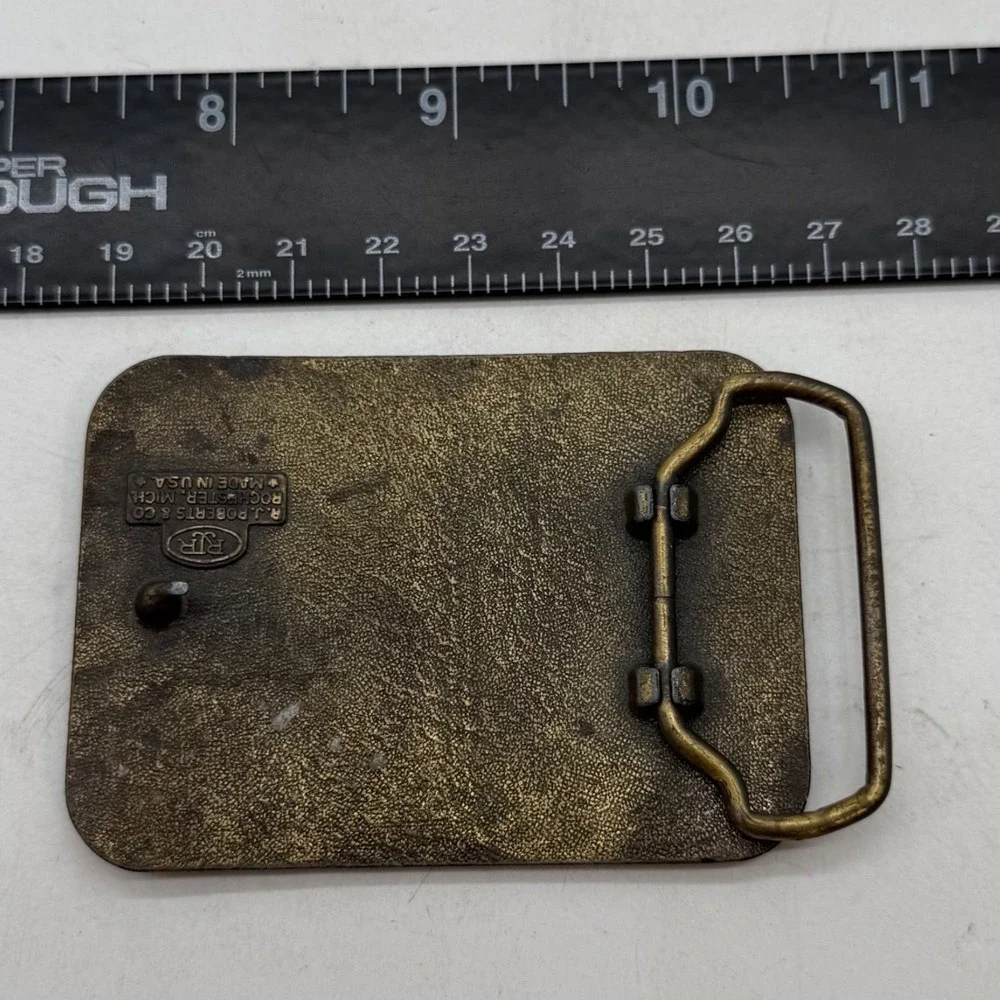 Vintage NAPA Bearings Belt Buckle RJ Roberts USA Brass Tone Automotive Promo‎